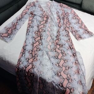 Snake skin look sheer women's one size fits all wrap